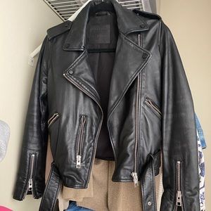 COPY - AllSaints Balfern Black Leather Jacket Siz…